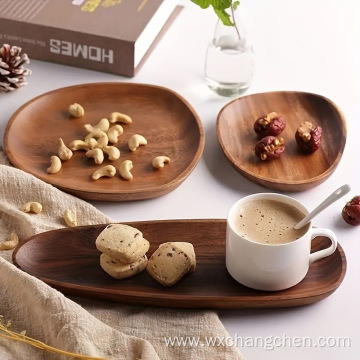 Factory Wholesale New Fashion Modern Style Cake Food Kitchen Coffee Small Wood Dinner Serving Tray